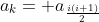 a_k= a_{\frac{i(i+1)}{2}}