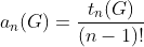 a_n(G)=\frac{t_n(G)}{(n-1)!}
