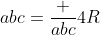 abc=\frac {abc}{4R}
