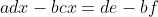adx-bcx=de-bf