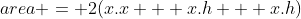 surface \;\;area = 2(x.x + x.h + x.h)