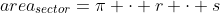 area_{sector}=\pi \cdot r \cdot s