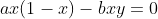 ax(1-x)-bxy=0