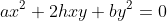ax^2+2hxy+by^2=0
