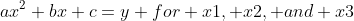 ax^2+bx+c=y for x1, x2, and x3