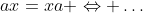 ax=xa \Leftrightarrow \ldots