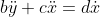 b\ddot{y}+c\ddot{x}=d\dot{x}