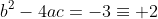 b^2-4ac=-3\equiv 2