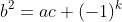 b^2=ac+(-1)^k