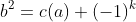 b^2=c(a)+(-1)^k