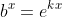 b^x=e^{kx}