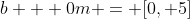 b + 0m = [0, 5]