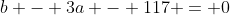 b - 3a - 117 = 0