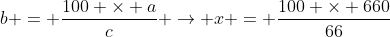 b = \frac{100 \times a}{c} \rightarrow x = \frac{100 \times 660}{66}