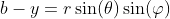 b-y=r\sin(\theta)\sin(\varphi)