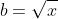 b=\sqrt{x}