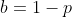 b=1-p