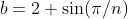 b=2 \sin(\pi/n)