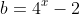 b=4^x-2