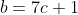 b=7c+1