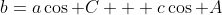 b=a\cos C + c\cos A