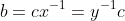 b=cx^{-1}=y^{-1}c
