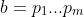 b=p_1...p_m