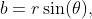 b=r\sin(\theta),