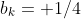 b_{k}= 1/4
