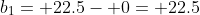 b_1= 22.5- 0= 22.5