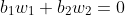 b_1w_1+b_2w_2=0