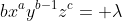 bx^ay^{b-1}z^c= \lambda