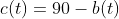 c(t)=90-b(t)