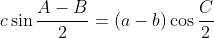 c\sin\frac{A-B}{2}=(a-b)\cos\frac{C}{2}
