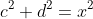 c^2+d^2=x^2