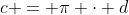 c = \pi \cdot d~\implies~c=26\pi\ ''
