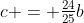 c = \tfrac{24}{25}b