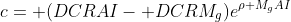 c= (DCRAI- DCRM_g)e^{\rho M_gAI}