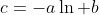 c=-a\ln b