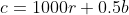 c=1000r+0.5b