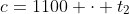 c=1100 \cdot t_2