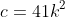 c=41k^2