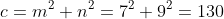 c=m^2+n^2=7^2+9^2=130