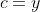 c=y