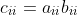c_{ii}=a_{ii}b_{ii}