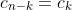 c_{n-k}=c_k