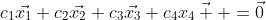 c_1\vec{x_1}+c_2\vec{x_2}+c_3\vec{x_3}+c_4\vec{x_4  }=\vec{0}