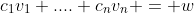 c_1v_1+....+c_nv_n = w