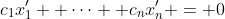 c_1x'_1 +\dots +c_nx'_n = 0
