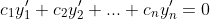 c_1y_1'+c_2y_2'+...+c_ny_n'=0